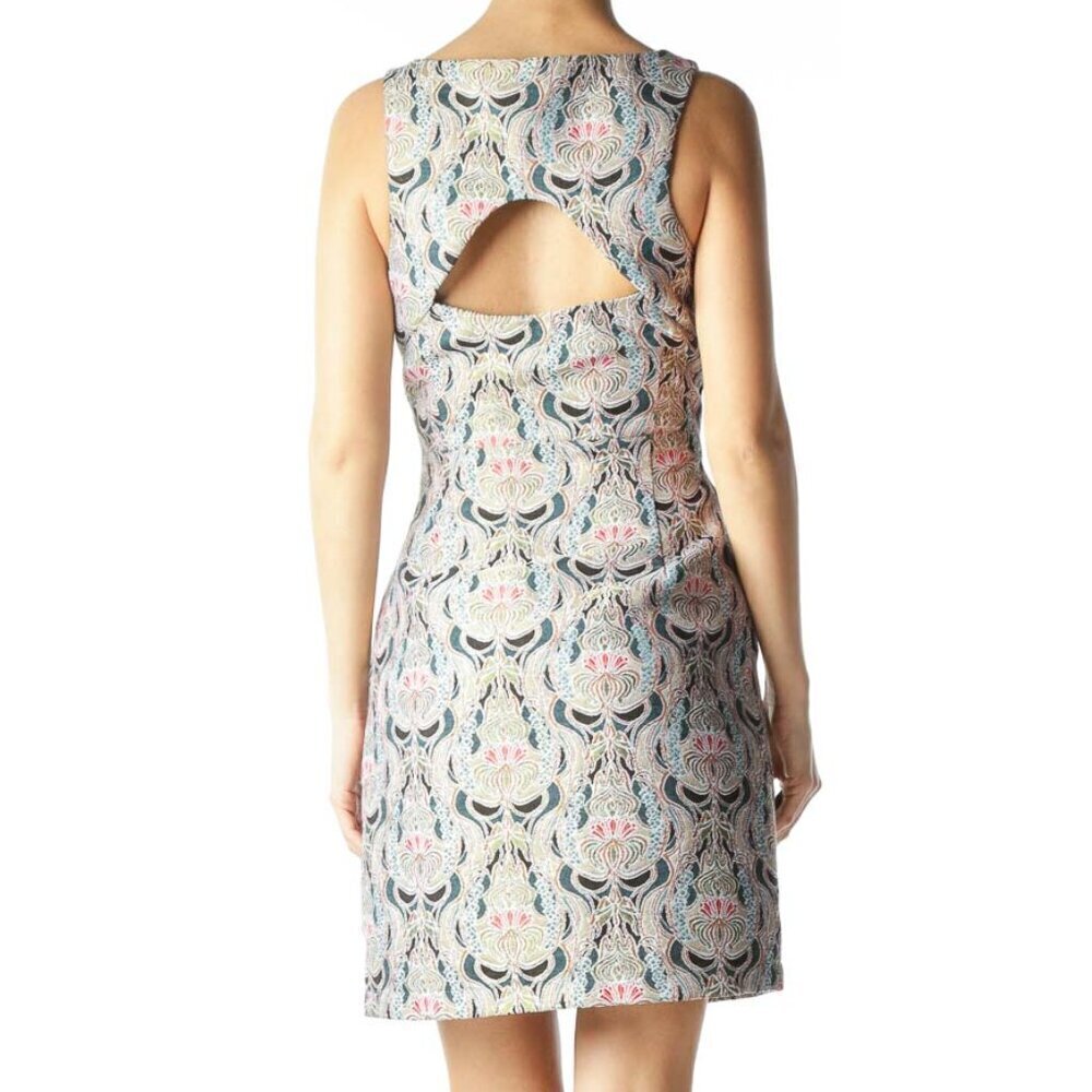 Jack Multicolored Mock-Brocade Structured Mini Dr… - image 3